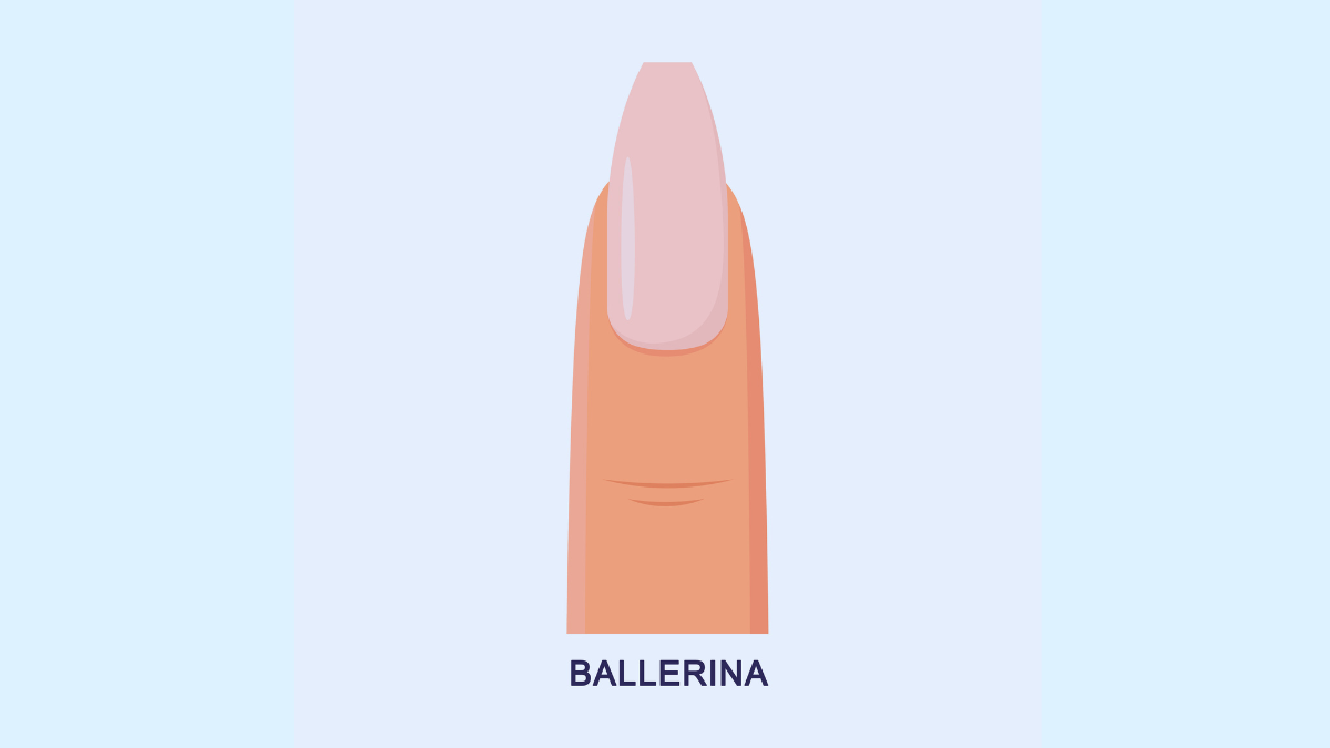 Die Illustration eines Ballerina-Nagels.